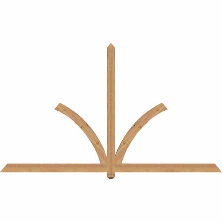 Ekena Millwork Redmond Smooth Timber Gable Bracket, Western Red Cedar, 96"W x 56"H x 3 1/2"D x 3 1/2"F, 14/12 Pitch GBW096X56X0404RED00SWR